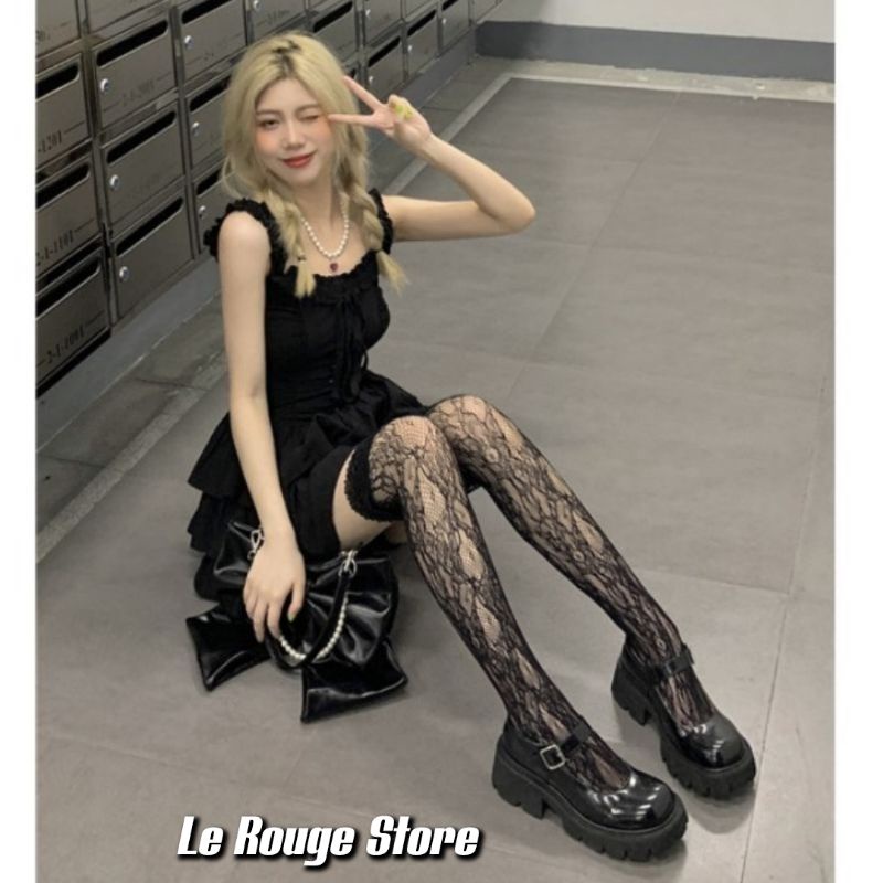 Đầm đen váy tầng hai dây tiểu thư xinh xắn local brand Trung siêu phẩm Douyin có size S đến XL dáng ngắn