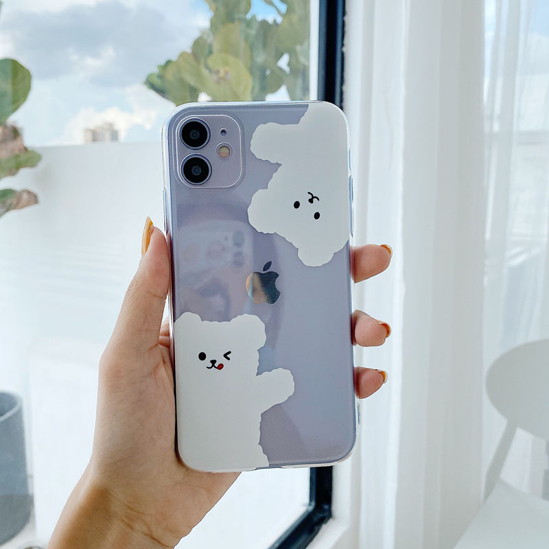 For iPhone 7 8 Plus Cartoon Two or three Cute Bears Clear Phone Case for iphone 11 Pro Max X XR XS Creativity Soft Back Cover | BigBuy360 - bigbuy360.vn