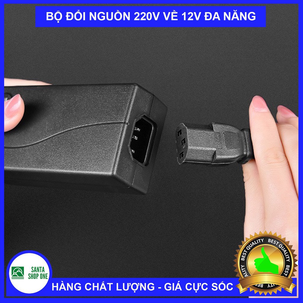 Bộ Adapter Chuyển Đổi Điện AC 220V Sang DC 12V Dùng Cho Máy Bơm, Máy Hút Bụi Ô Tô Xe Hơi 60W-VUADOCHOI