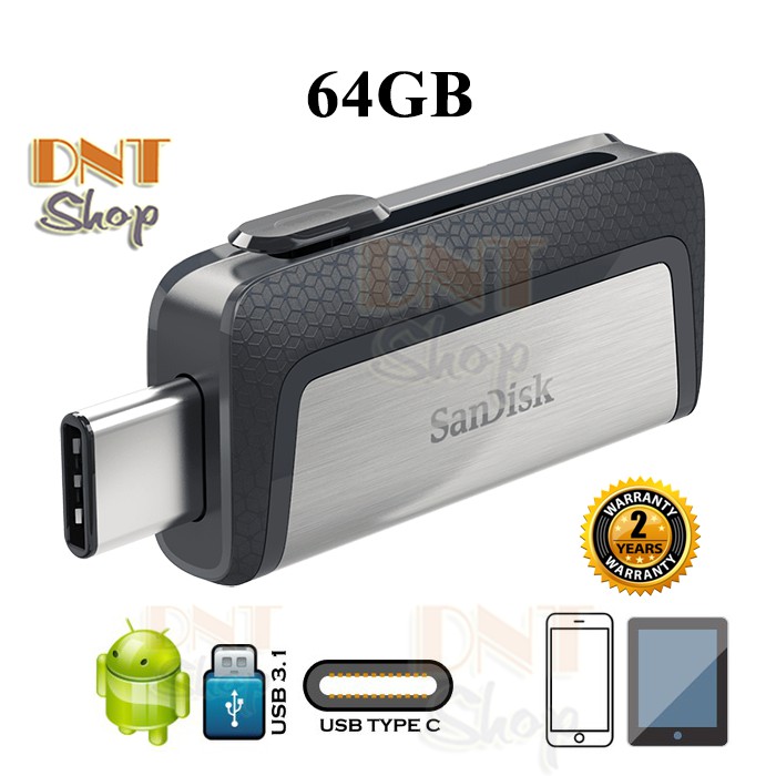  USB OTG SanDisk Ultra Dual Type-C 3.1 64GB 150MB/s (SDDDC2-064G-A46) | WebRaoVat - webraovat.net.vn