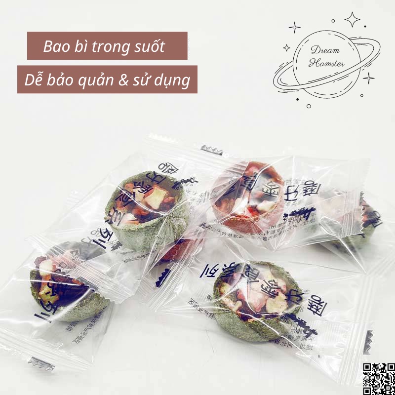 Bánh Tart trái cây rau củ cho Hamster, thỏ, bọ, nhím ...