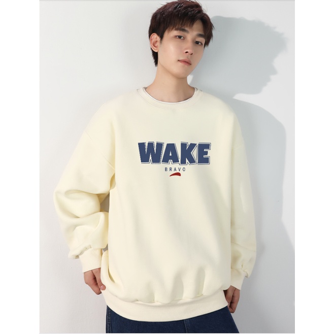Áo SWEATER Nỉ Cổ Bo Tròn WAKE Phong Cách GAREM - Nỉ Ngoại Siêu Dày Mặc Thoải Mái Du Lịch Thể Thao Mùa Đông Ấm Áp