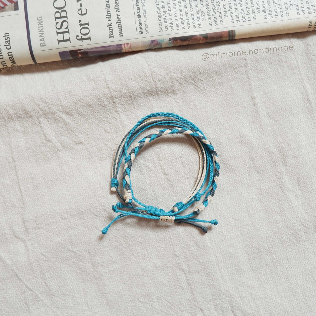 Set vòng wateproof phối màu xám xanh kem