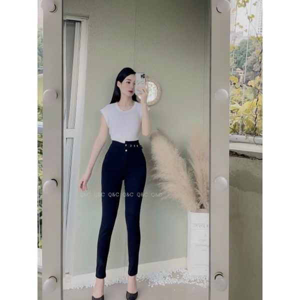 Quần skin cạp chéo co giãn nhiều tôn dáng