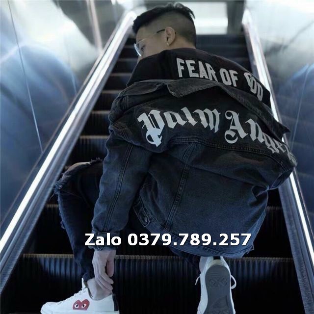 Áo khoác jean nữ Since1991 Rising - áo khoác bò nữ đen sì Angel form rộng cao cấp Chiwawa shop