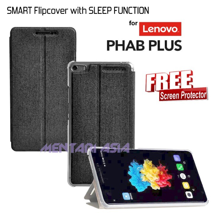 Bao Da Máy Tính Bảng Nắp Lật Kiêm Giá Đỡ Cho Lenovo Phab Plus 6.8: Smart (free Sp)