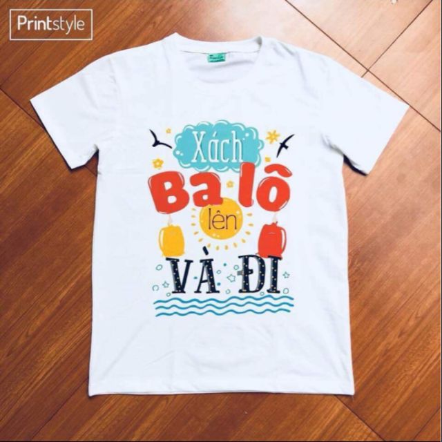 Áo nhóm XÁCH BA LÔ LÊN ĐỂ ĐI  áo nhóm đi biển đẹp ( đủ size + đủ màu)