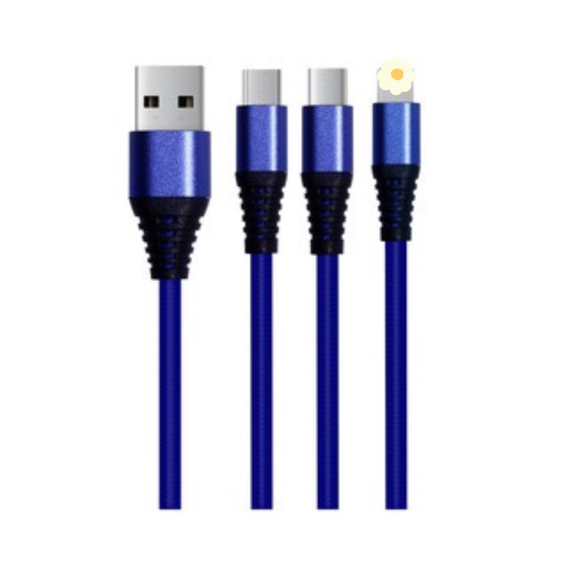 Cáp Sạc 3 Đầu Chống Rối Đứt Cho Iphone - Micro - Type C