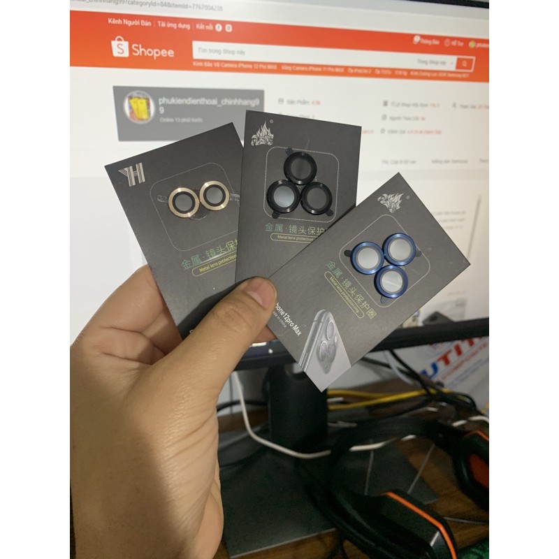 Combo 3 dán mắt camera cho iPhone 12 Mini, 12, 12 Pro, 12 Pro max ,11, 11 Pro, 11 Pro max dán kính + vàng nhôm