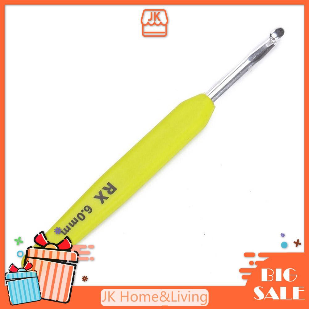 Bộ 16 Kim Đan Móc Len Đầu Nhôm Có Tay Cầm Mềm Mại Nhiều Màu Sắc