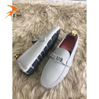 Giày lười xám da bò 100%