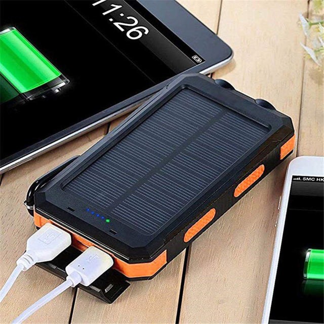 [BH 1 Đổi 1] Sạc dự phòng 20000mAh sử dụng năng lượng mặt trời 18w sạc nhanh 2 cổng USB