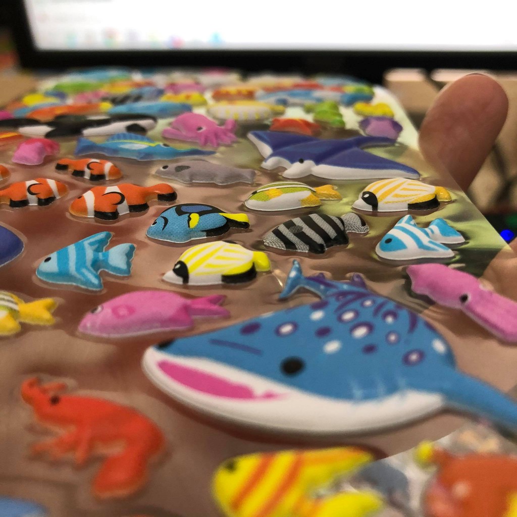 Sticker Hình Dán Không Thấm Nước -  Decan dán 3D nổi nhiều hình dạng vỉ gần 70 hình/ vỉ A196