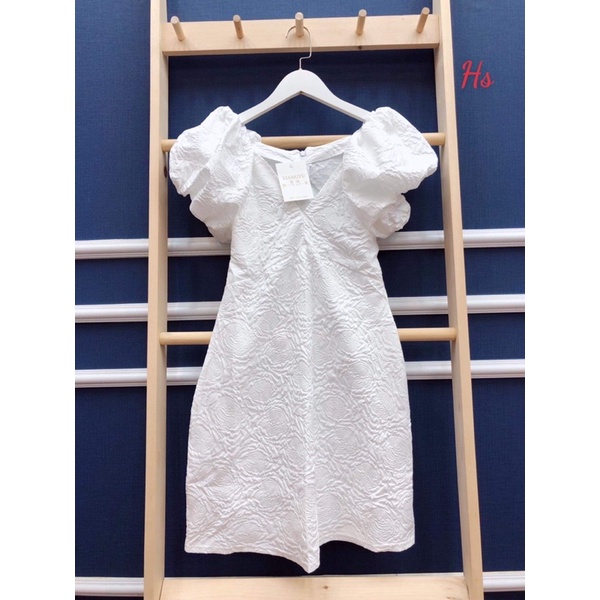 Váy xốp cổ tim tay bồng HSU1