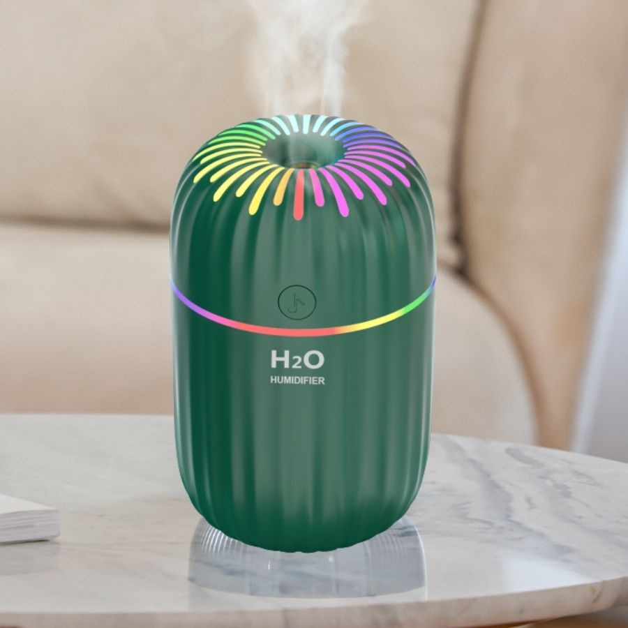Máy Xông Tinh Dầu Phòng Ngủ Và Trong Xe Hơi H2O A7 Dung Tích 300ml Phun Sương Khuếch Tán Tinh Dầu Tỏa Hương Thơm Đèn Led