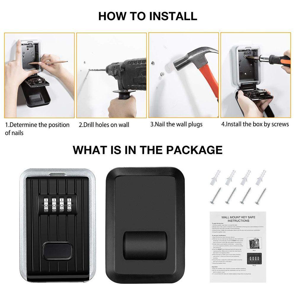 Hộp Đựng Chìa Khóa Gắn Tường Có Mật Khẩu Chống Thấm Nước Tiện Dụng