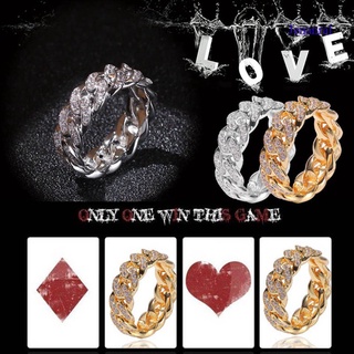 Nhẫn đính đá zircon long lanh thời trang hiphop sang trọng cho nam và nữ