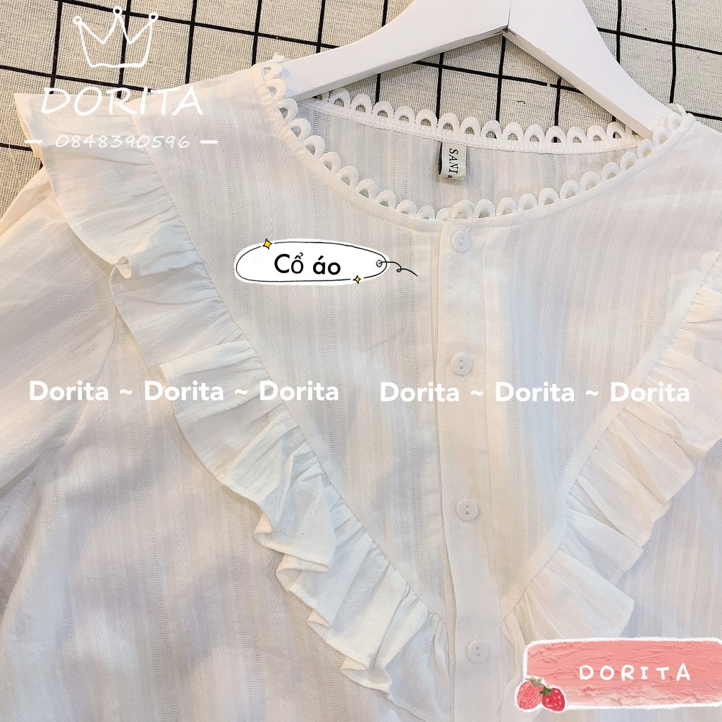 [Mã FAMAYWA giảm 10K đơn 50K] Áo sơ mi trắng viền bèo, Áo sơ mi ullzang viền bèo - Dorita Boutique | BigBuy360 - bigbuy360.vn