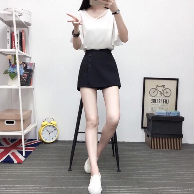[GIÁ SỐC] Quần Giả Váy Chữ A Phối 3 Cúc Siêu Xinh
