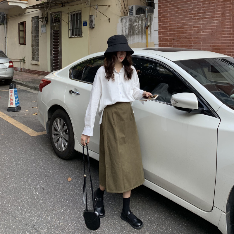 Chân Váy Midi Chữ A Lưng Cao Trơn Màu Xinh Xắn 40152 | BigBuy360 - bigbuy360.vn