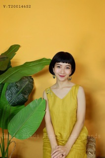 Váy sát nách cổ tim thêu