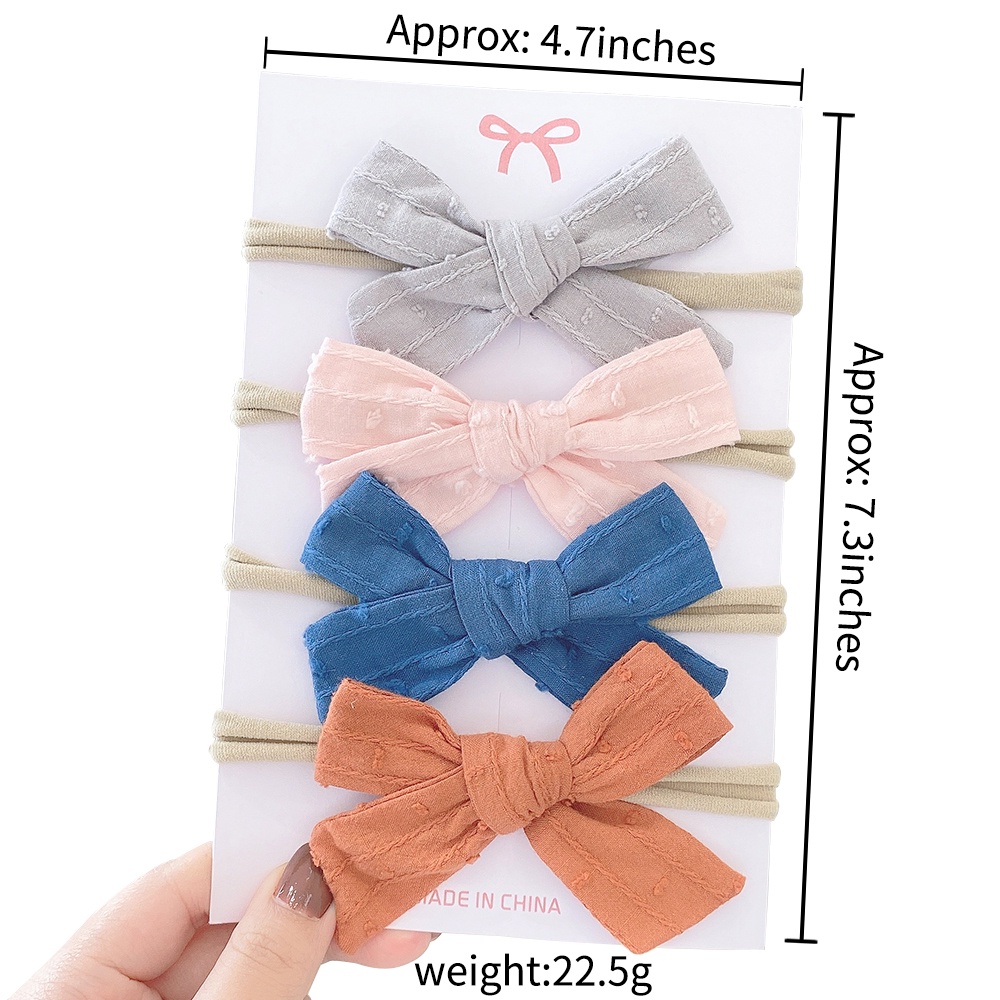 KIDSBOWS Set 4 Băng Đô Đính Nơ Dễ Thương Cho Bé