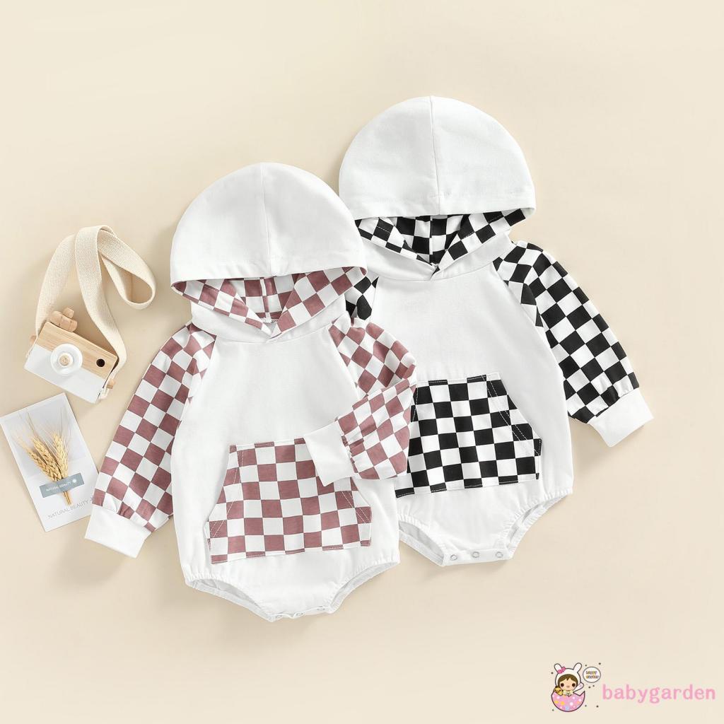 Bộ Áo Liền Quần Dài Tay Có Túi Cho Bé 0-24 Tháng Tuổi