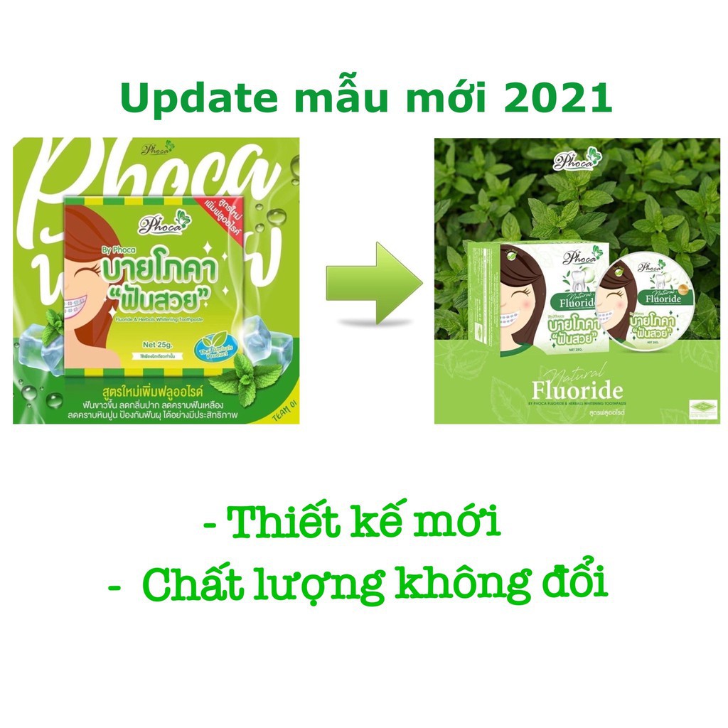 Kem đánh răng Phoca Thái Lan, dùng cho người niềng răng, trắng răng thơm miệng, thảo dược, 25g