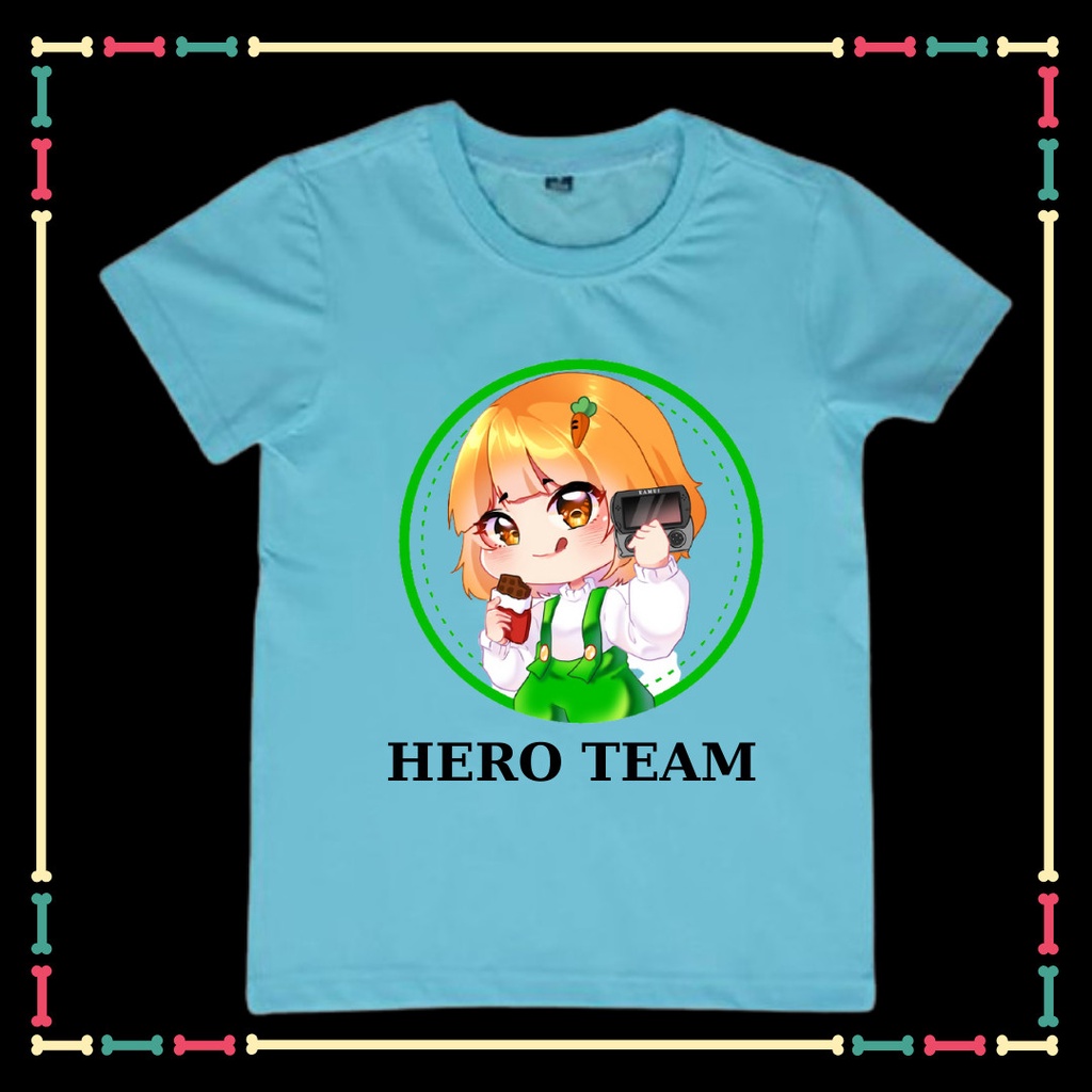 Áo thun cho bé gái in mẫu HERO TEAM dễ thương, xịn xò