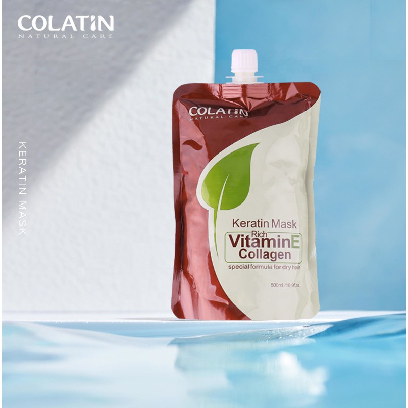 Hấp Dầu, Ủ Tóc  Phục hồi Tóc cao cấp Collagen Colatin Mask siêu mềm mượt tóc 500ml Ý