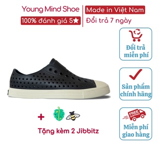 Giày nhựa Young Mind dành cho nam và nữ để đi mưa, đi biển, đi bộ đế cao su chống trơn trượt xuất xứ Việt Nam màu đen