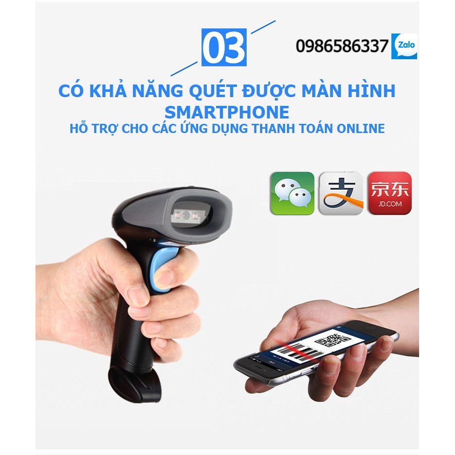 Máy quét mã vạch cảm biến CCD Winson ,quét được màn hình pc,laptop và smartphone