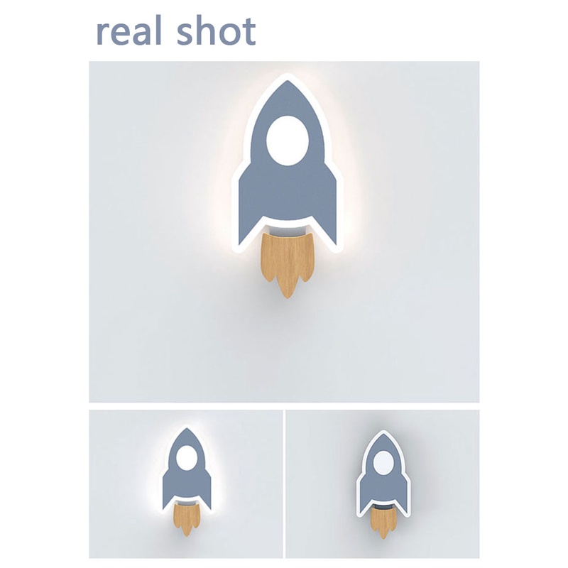 Đèn LED Gắn Tường Hình Tên Lửa/Ngôi Sao/Mặt Trăng Bằng Acrylic Dễ Thương Sáng Tạo Trang Trí Phòng Bé/Nhà Cửa