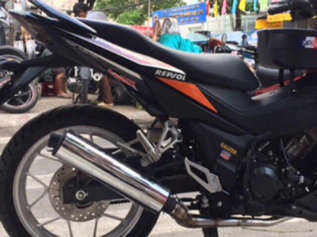 Lon pô tăng CBR PXL RL(Redleo) và cổ 2 khúc 304 cho xe Winner-Satria-Exciter-Wave-Sirus