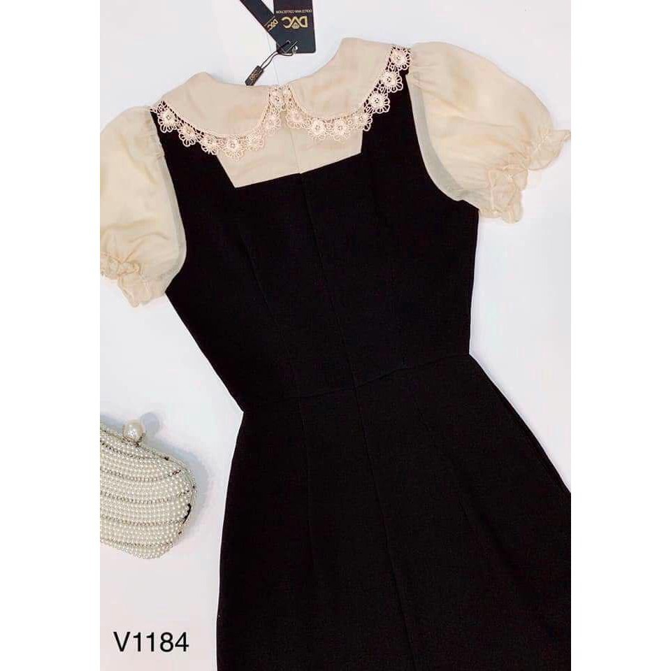 [ xả kho ] MiD Đầm suông tay ngắn cổ ren hoa V1184 Mie Design kèm ảnh thật