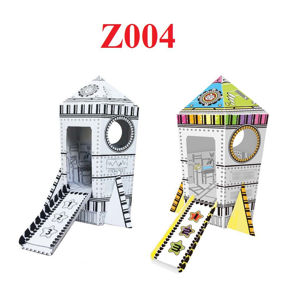 Mô hình tàu vũ trụ bằng giấy cho bé tô màu Z004-Z003
