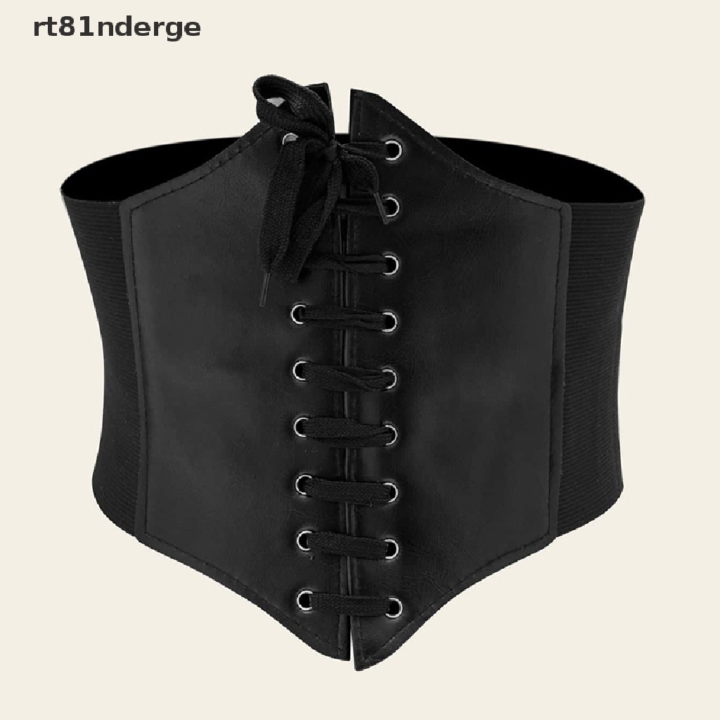【ge】 1Pcs Gothic Dark Lace Up Female Waist Corset Belt Wide PU Leather  Dress Belts .