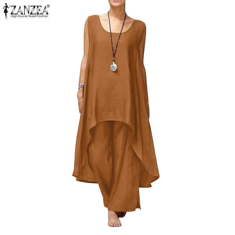 Set áo không tay kèm quần ngắn Zanzea thời trang cho nữ