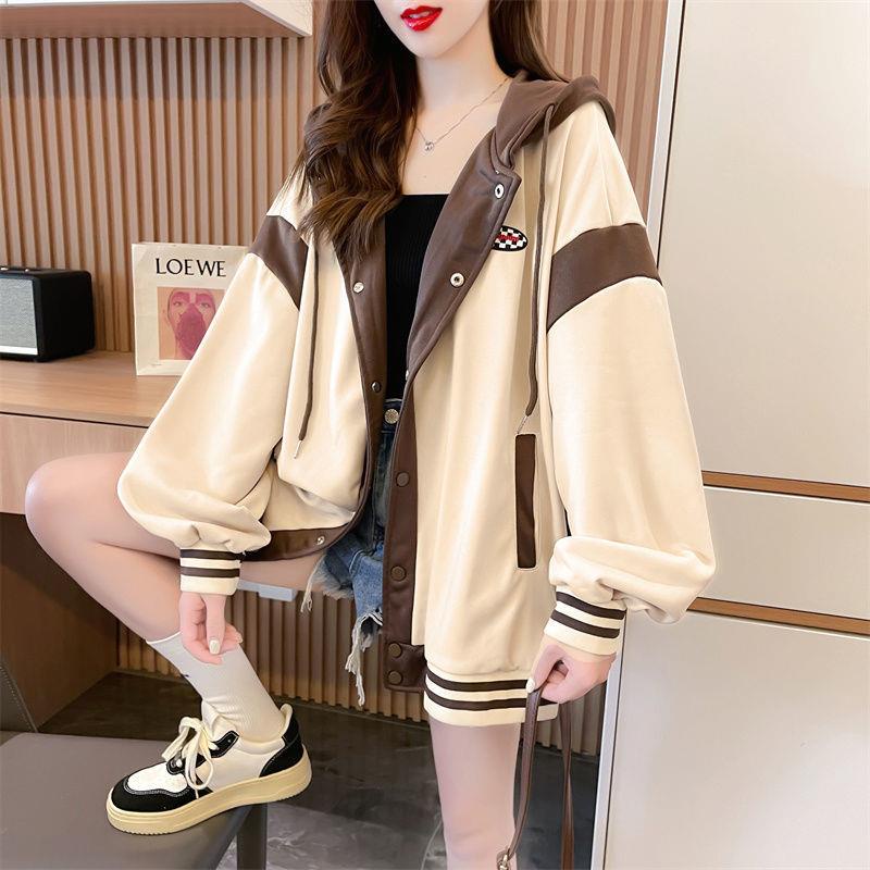 Áo Khoác cardigan Có Mũ Trùm Đầu Phong Cách retro Mỹ Hợp Thời Trang Mùa Thu Cho Nữ