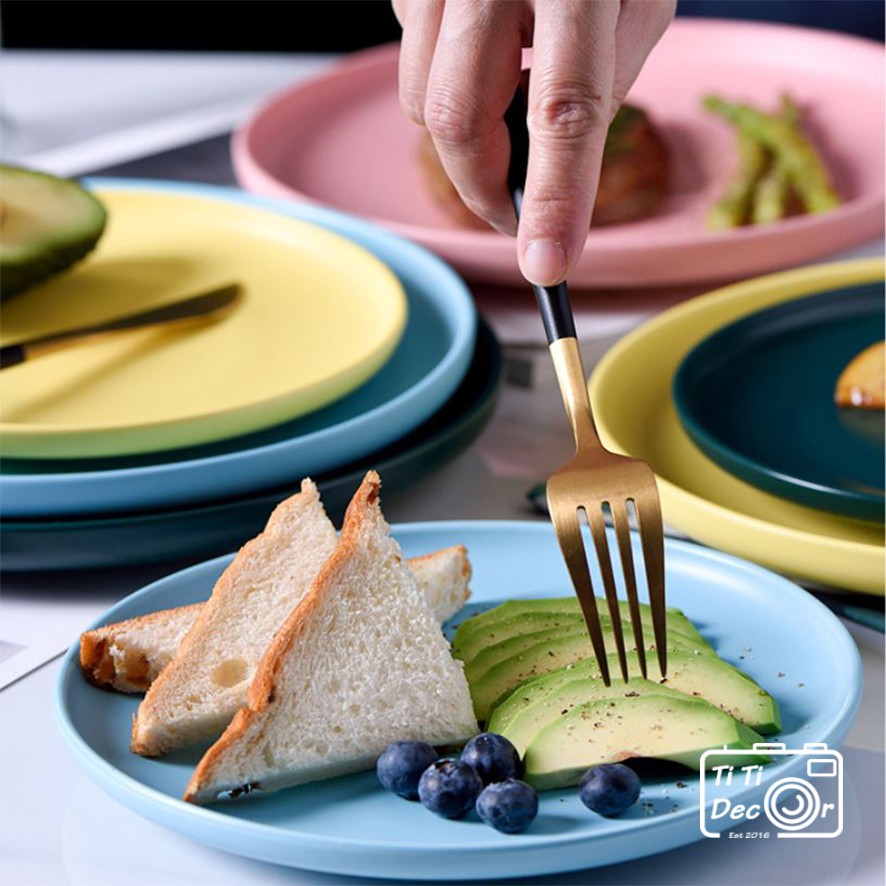 Dĩa tròn Nordic đựng thức ăn, trang trí ẩm thực, nhà hàng - TiTi Decor