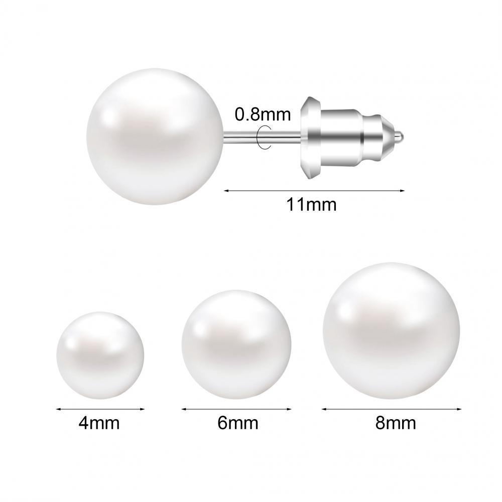 12 Đôi Bông Tai Ngọc Trai Giả Nhiều Màu 4 / 6 / 8mm 20g