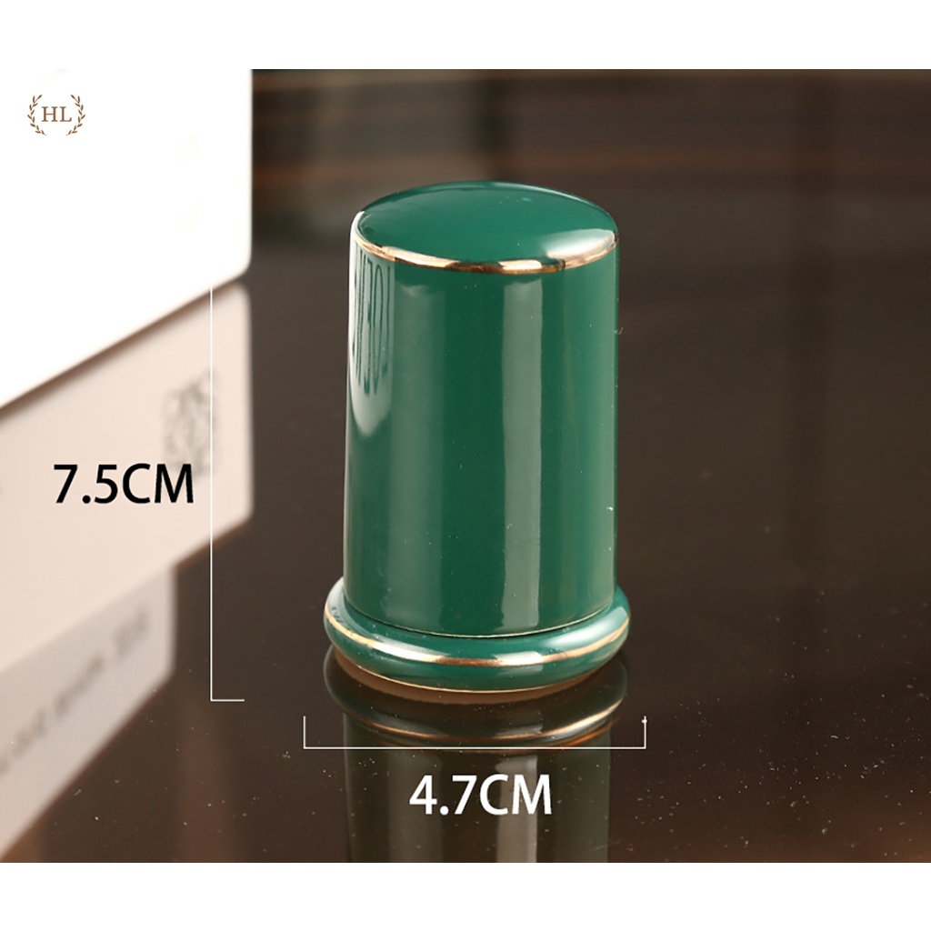 Lọ tăm sứ Xanh Bắc Âu | HŨ ĐỰNG TĂM TRE CÓ NẮP ĐẬY CHẤT LIỆU SỨ XƯƠNG CAO CẤP TRẮNG - XANH NGỌC BÍCH