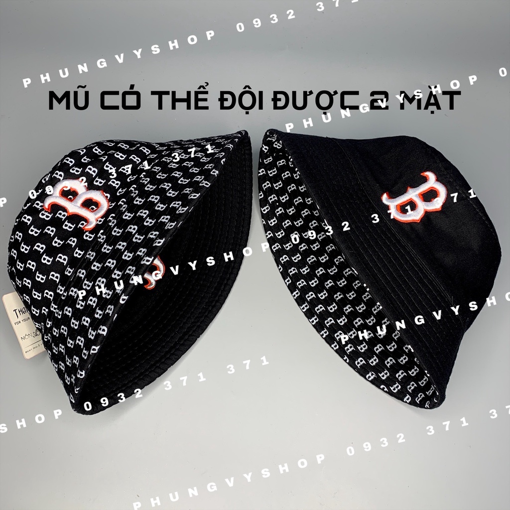 Mũ bucket cực hot unisex - HAI MẶT CỤP CHỮ BÊ B - nón sụp tai bèo vành