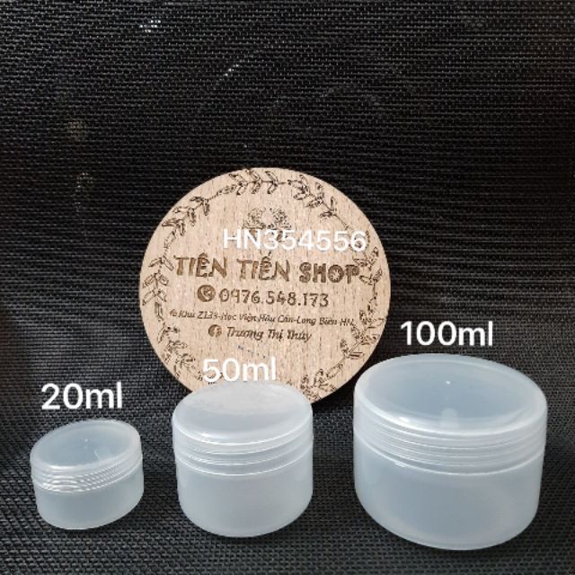 Hũ nhựa trắng mờ 20ml, 50ml, 100ml chọn size