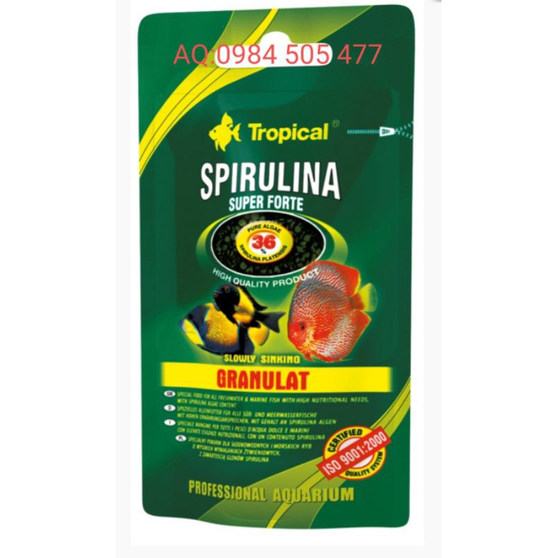 Thức ăn nhiều tảo Tropical Super Spirulina Forte Granulat 100g