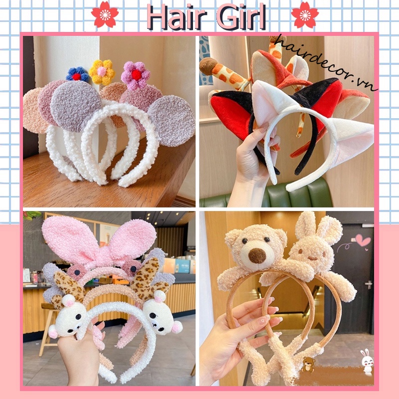 Băng đô rửa mặt hình động vật dễ thương phong cách Hàn Quốc