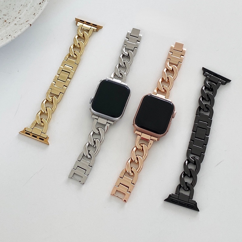 Dây Xích Đeo Đồng Hồ Bằng Kim Loại Cho Apple Watch Series S8 7 Ultra SE S6 40mm 41mm 45mm 41mm 49mm iwatch 3 4 5 6 7 8