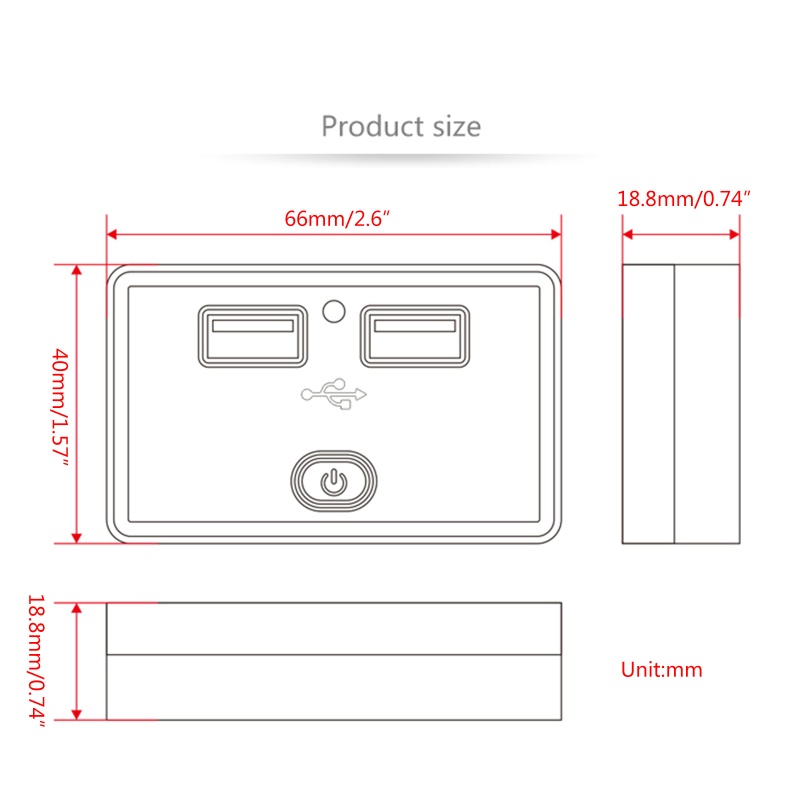Bộ Chuyển Đổi Ổ Cắm USB Kép Kèm Vỏ Bọc Chống Nước Chống Bụi Cho Xe Hơi Xe Máy 12 / 24V