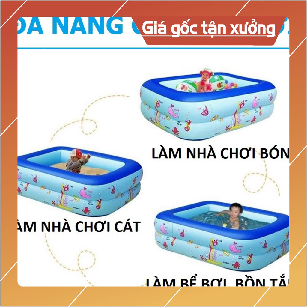 [Sale mùa hè] Bể phao bơi ❤️Chọn Cỡ❤️Đồ kèm(chọn Bơm Áo phao Bóng ) hồ bơi nhà lều chơi banh bơm hơi CHỮ NHẬT cho trẻ em