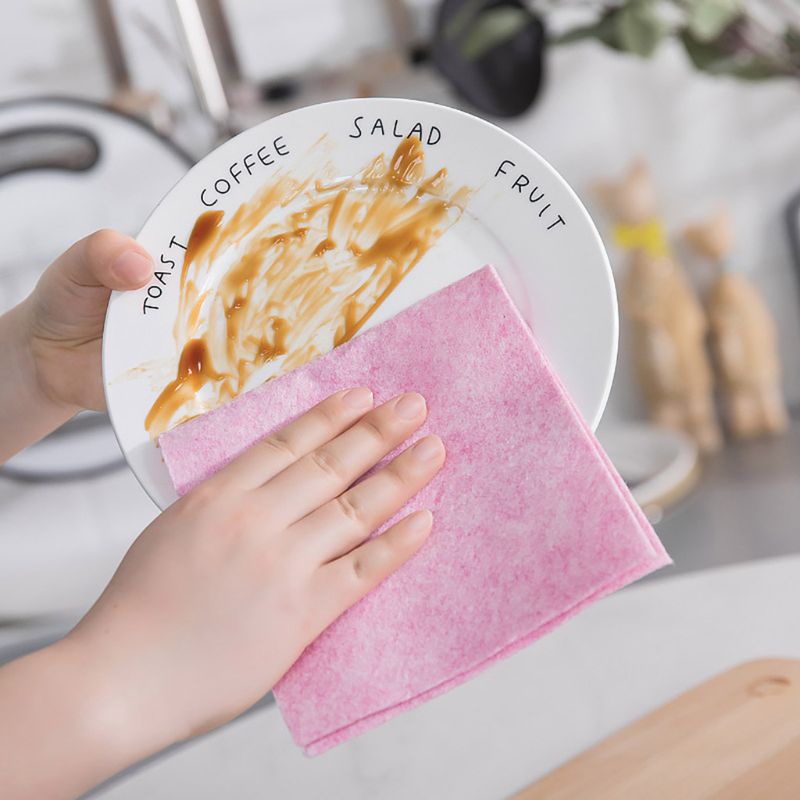 Khăn Lau Chén Đĩa Bằng Vải Dừa Mềm Mại Không Xơ Đa Năng Có Thể Giặt Sạch Và Tái Sử Dụng
